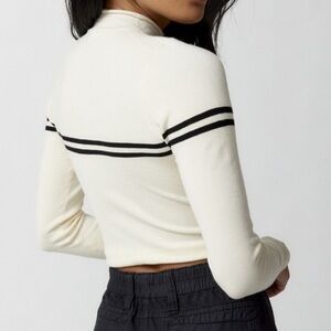 Cream and Black Striped Sweater